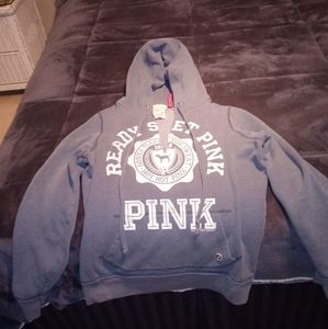 st pink/ victoria secret v neck hoodie with string